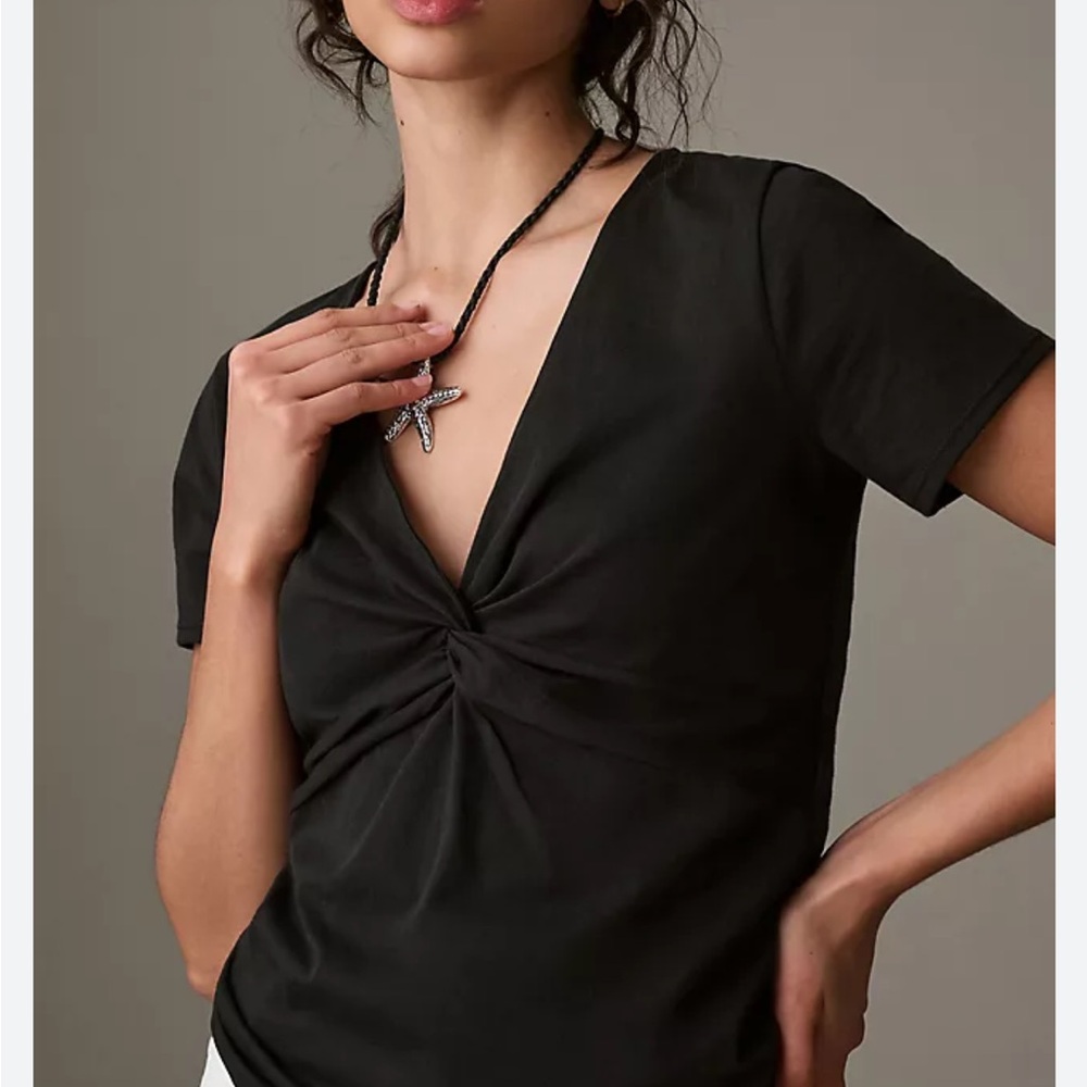 Nation LTD Black Twist Front Tee